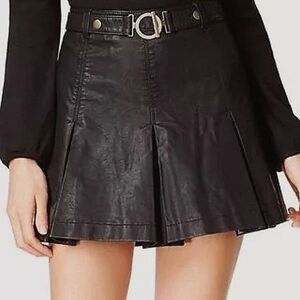 Free People But I Love It leather pleated miniskirt NWOT